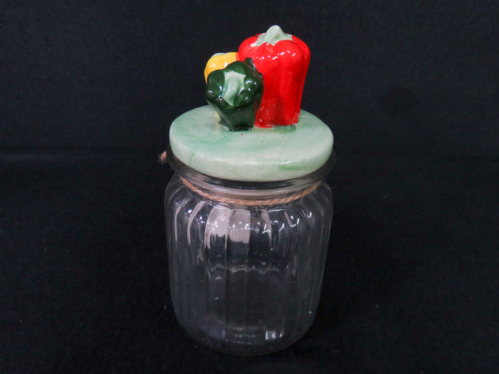 Vintage Ribbed Glass Canister Set