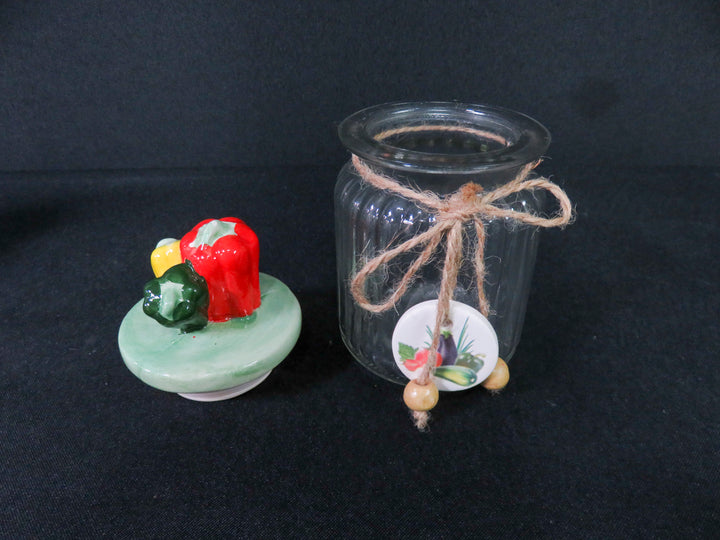 Vintage Ribbed Glass Canister Set