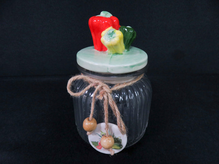Vintage Ribbed Glass Canister Set