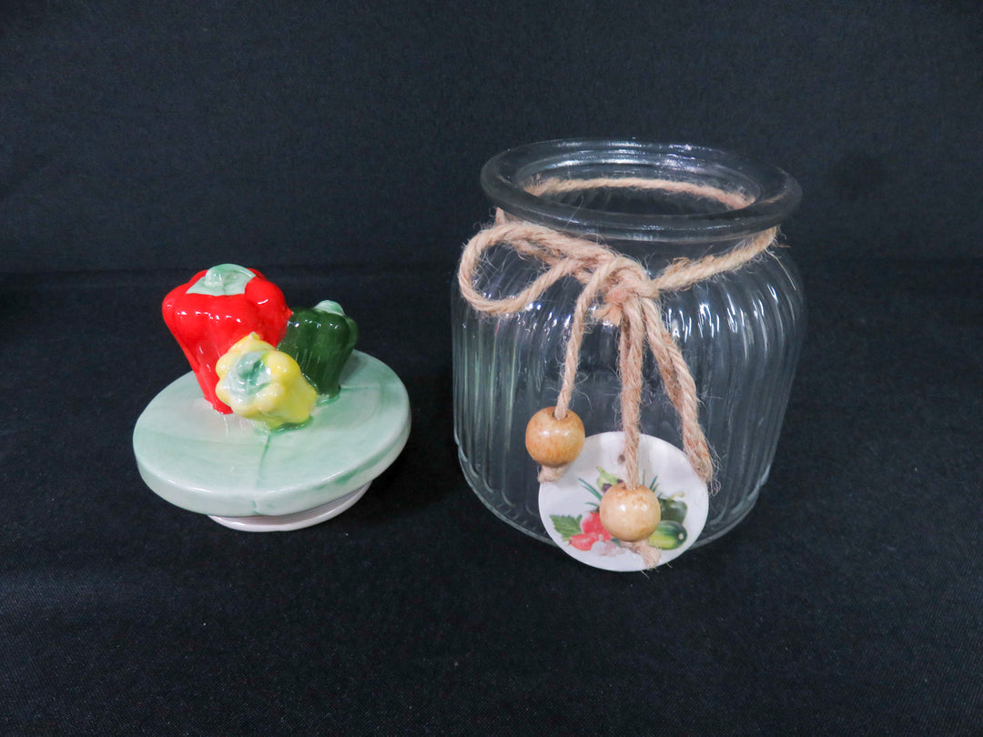 Vintage Ribbed Glass Canister Set