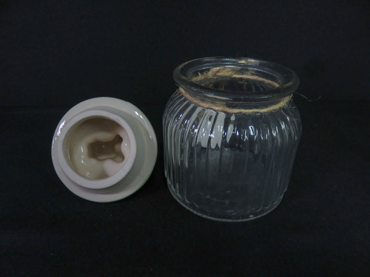 Vintage Ribbed Glass Canister Set