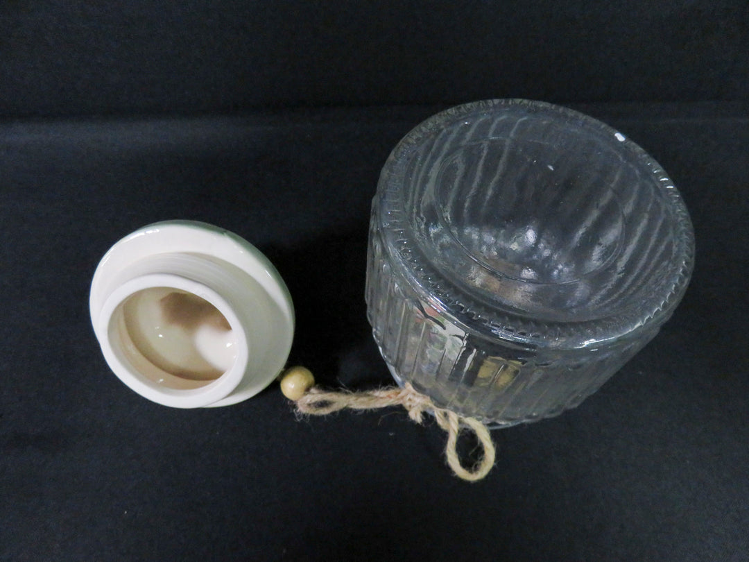 Vintage Ribbed Glass Canister Set
