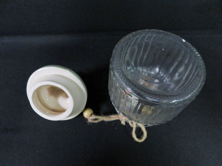 Vintage Ribbed Glass Canister Set