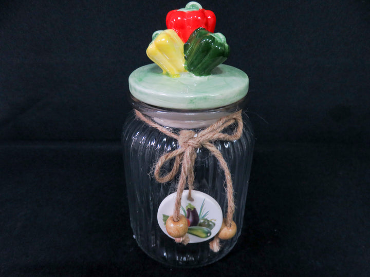 Vintage Ribbed Glass Canister Set
