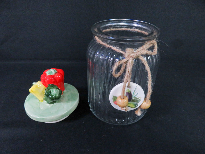 Vintage Ribbed Glass Canister Set