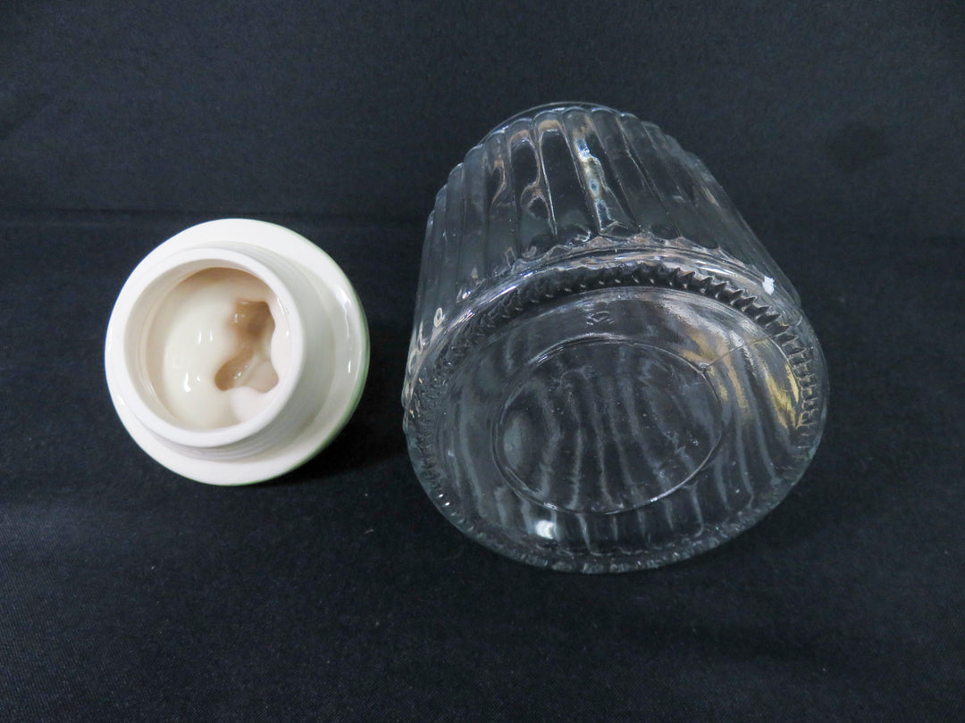 Vintage Ribbed Glass Canister Set