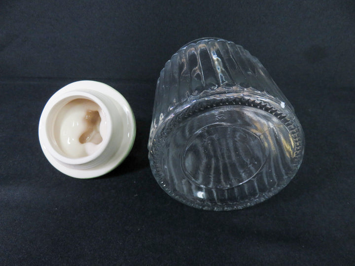 Vintage Ribbed Glass Canister Set