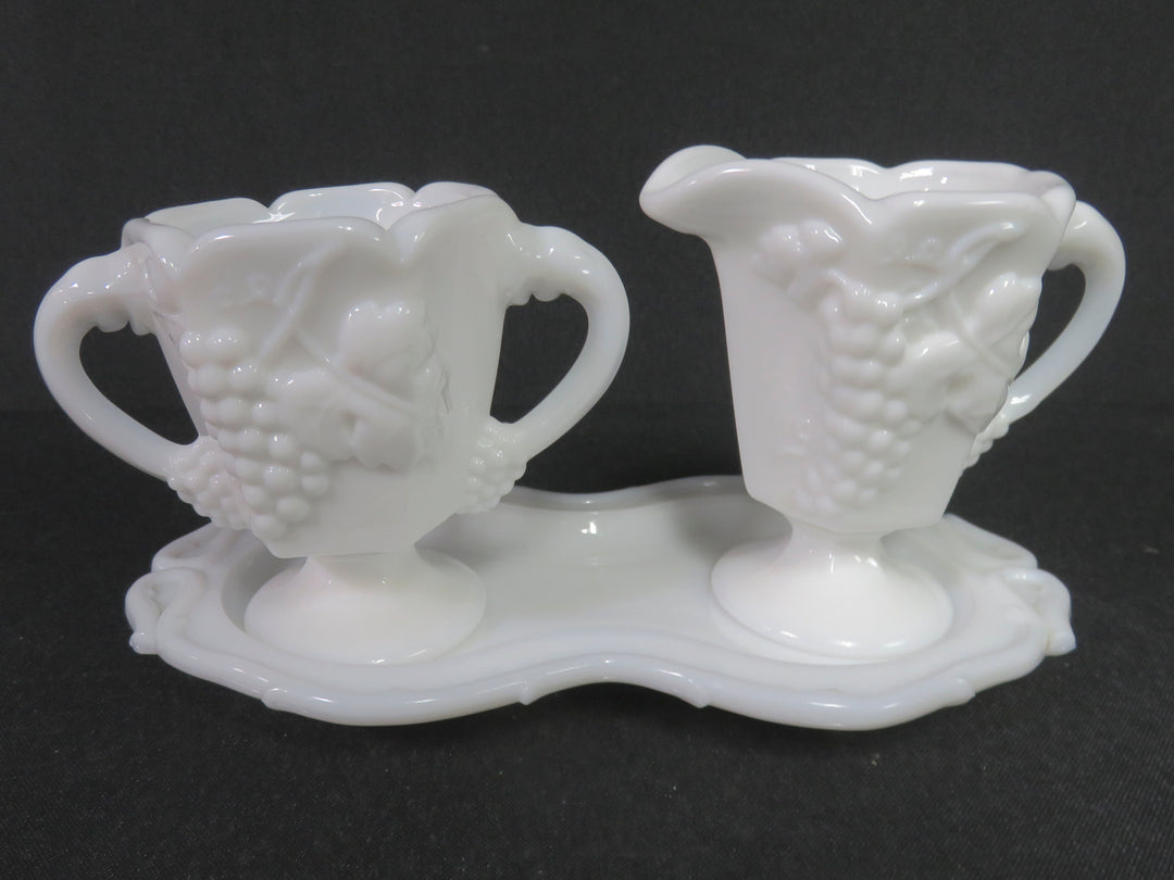 Milk Glass Cream & Sugar Set