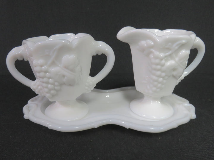 Milk Glass Cream & Sugar Set