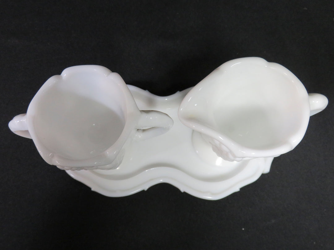 Milk Glass Cream & Sugar Set
