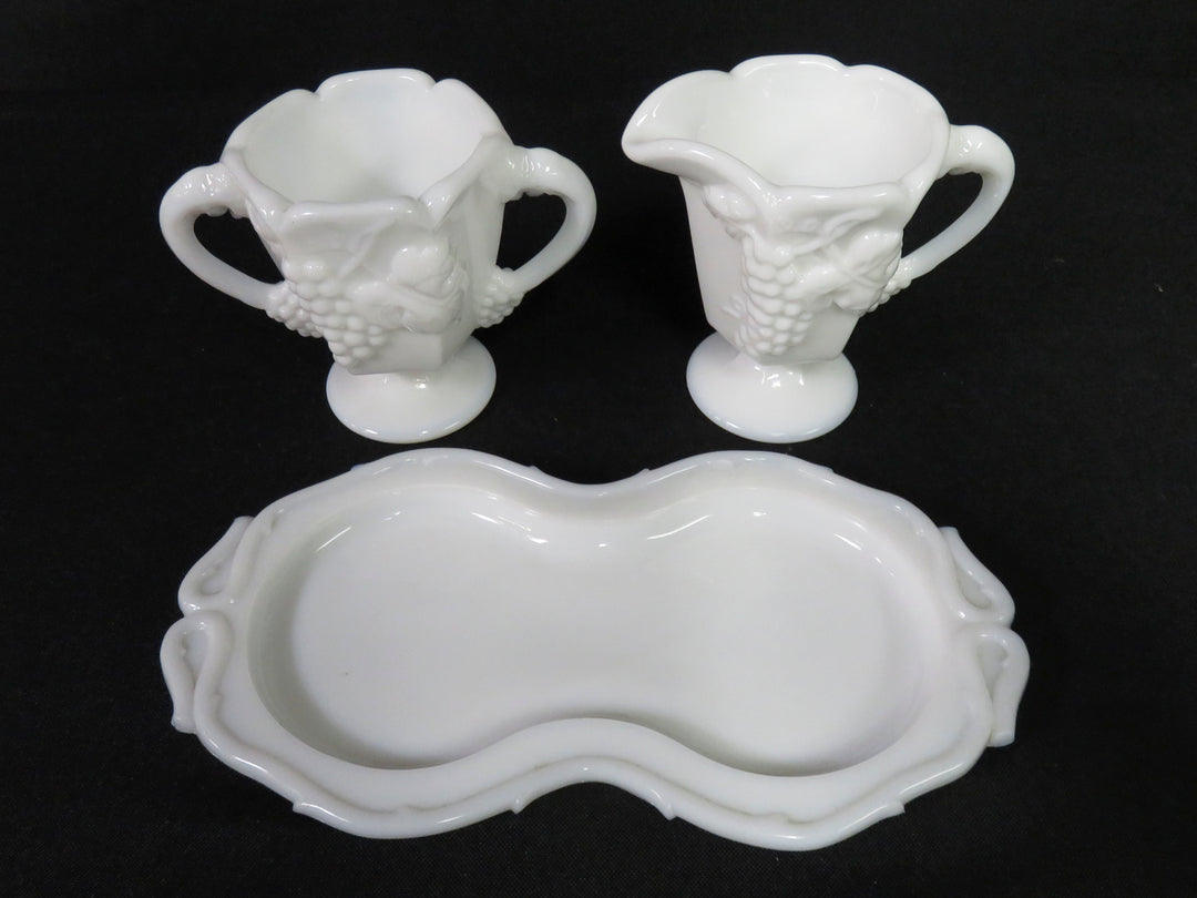 Milk Glass Cream & Sugar Set