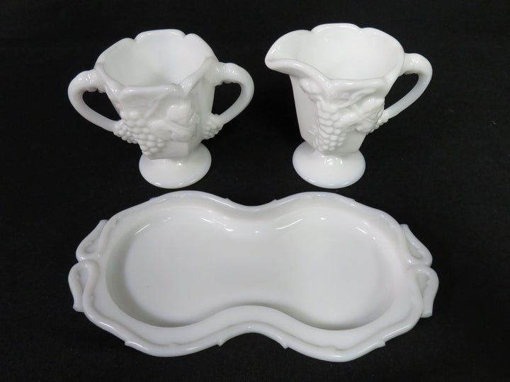 Milk Glass Cream & Sugar Set