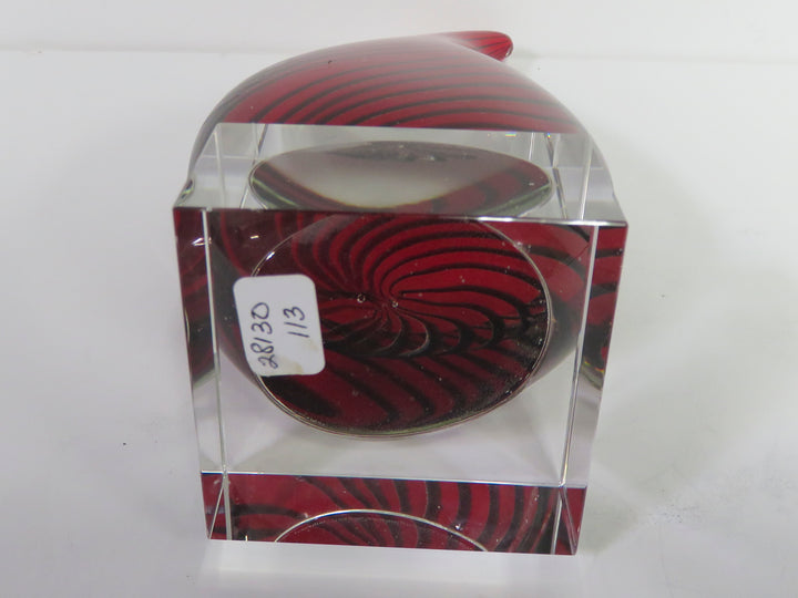 Striped Flame Art Glass Sculpture
