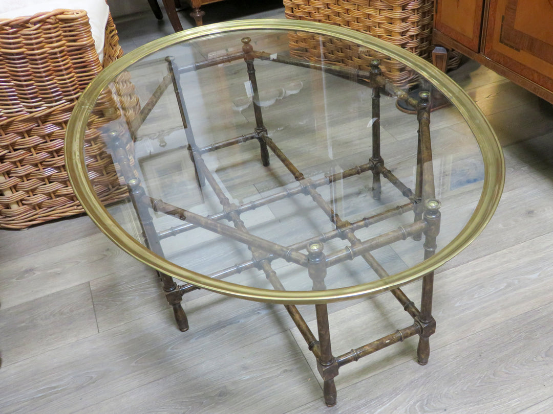 Oval Glass Topped Coffee Table