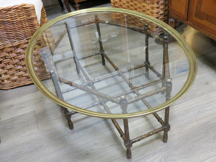 Oval Glass Topped Coffee Table