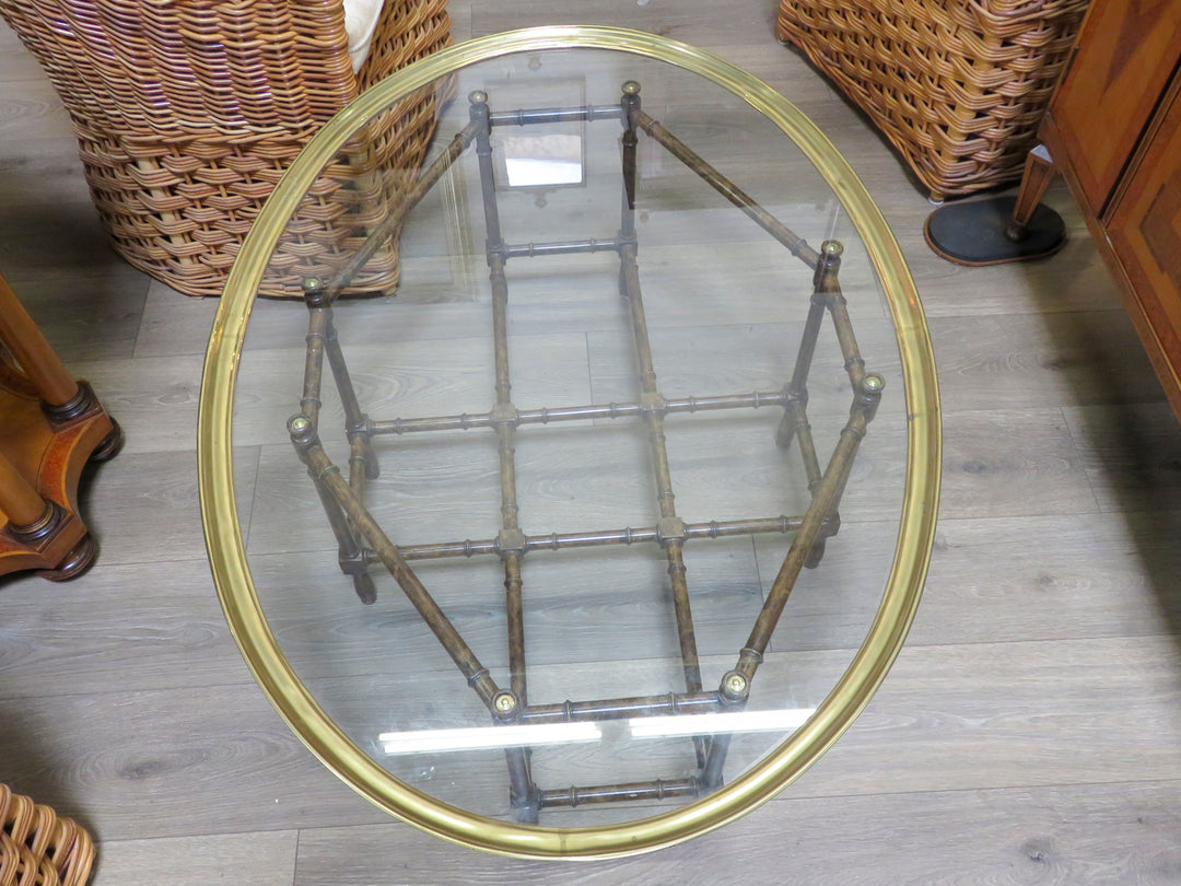 Oval Glass Topped Coffee Table