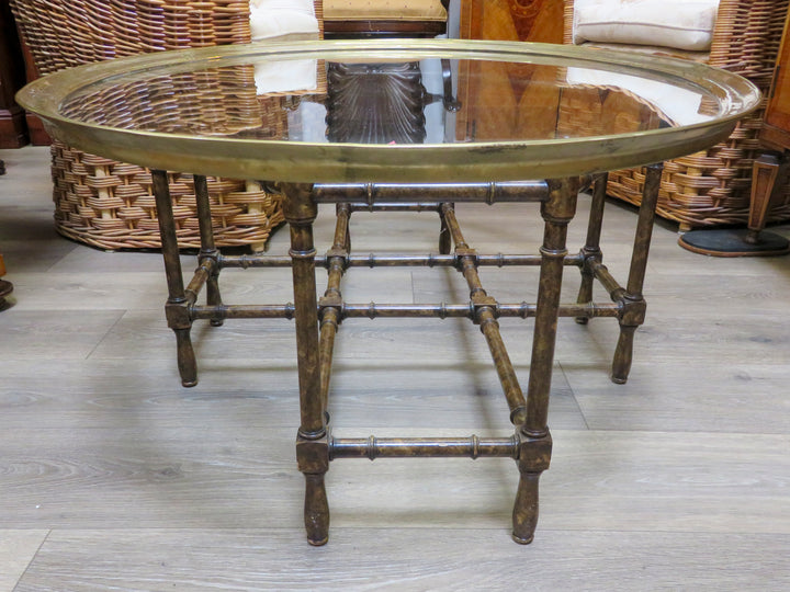 Oval Glass Topped Coffee Table