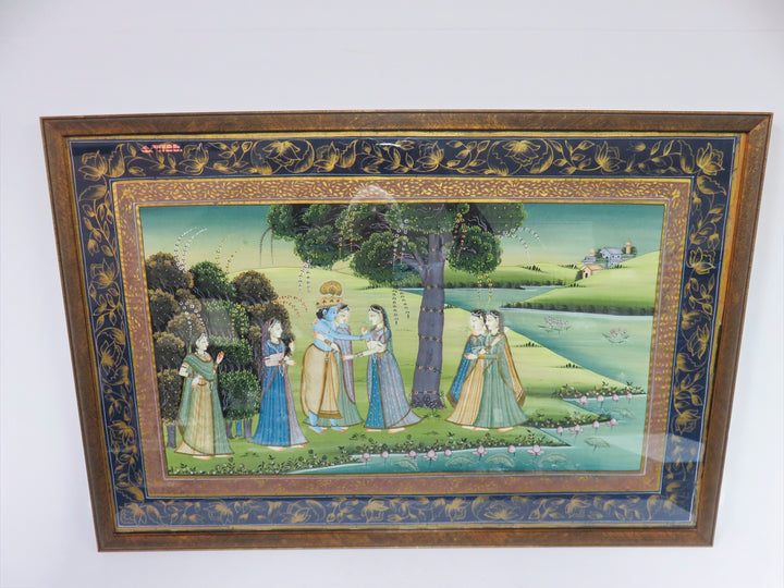 Lord Krishna and Radha with Gopiya