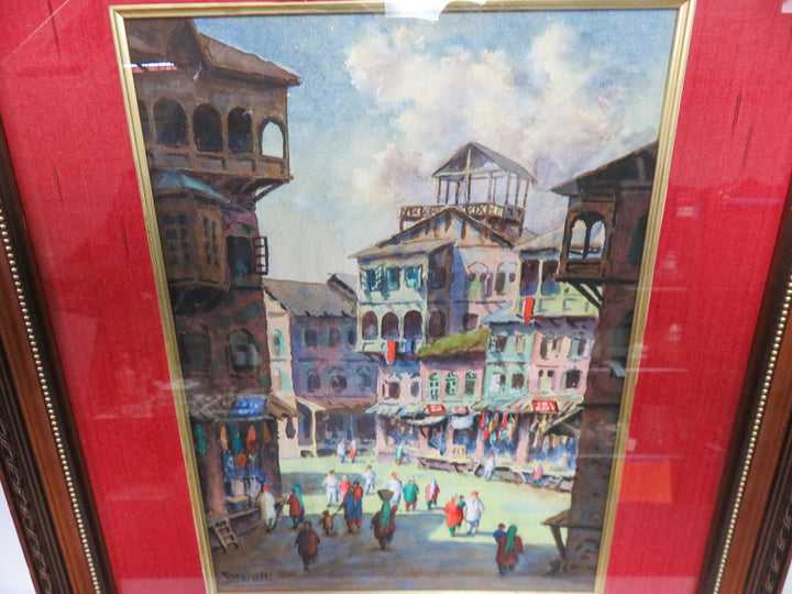 D.N. Walli Signed Indian Market Scene
